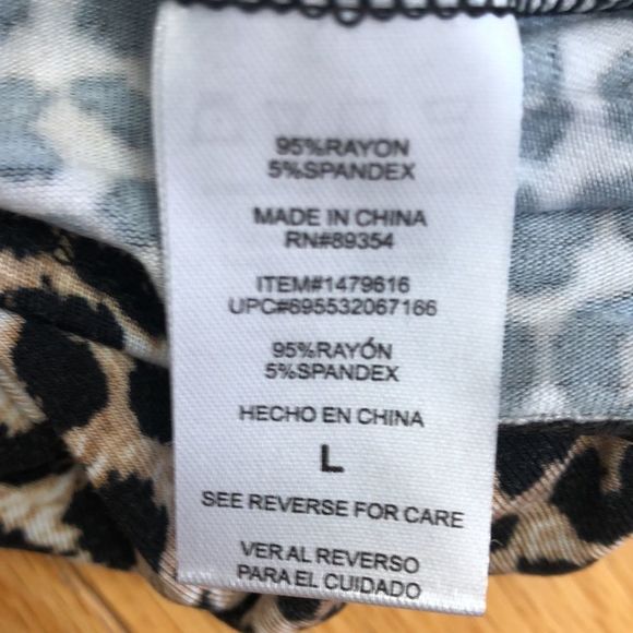 🔴2 for $25 adrienne Vittadini Relaxed Fit Turtleneck 2-Pack Black Cheetah Large - Picture 3 of 4